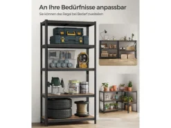 Online Songmics Standregal 50 cm x 100 cm x 200 cm Braun-Schwarz