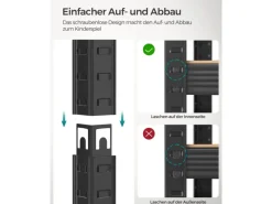 Online Songmics Standregal 50 cm x 100 cm x 200 cm Braun-Schwarz