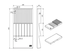SOTECH Bambus Messerhalter B230 x T473mm< Besteckkästen