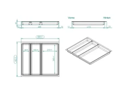 SOTECH Besteckeinsatz ORGA-BOX II MAXI 462 x 509 x 50 mm Silbergrau Für Nobilia 60er Schublade