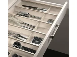 SOTECH Cuisio Besteckeinsatz 450 mm Höhe 55 mm Transluzent Weiß mit Messerblock