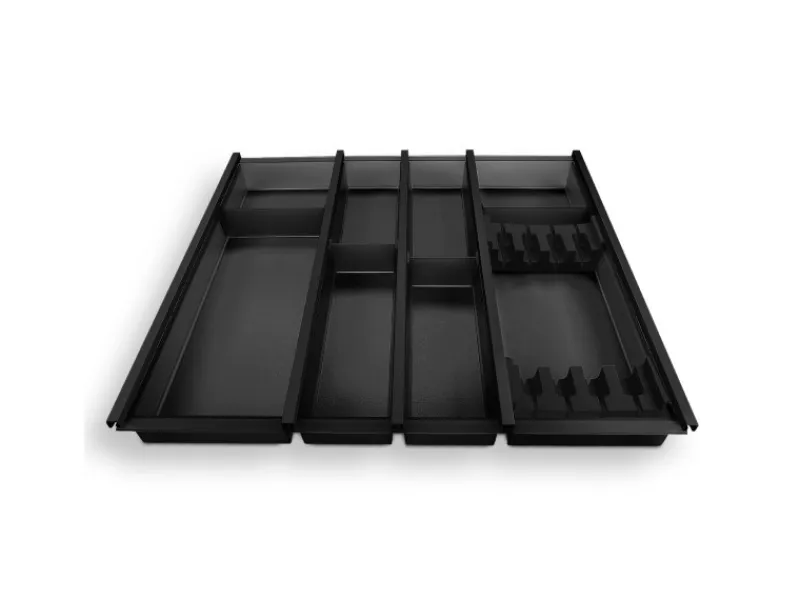 SOTECH Cuisio Besteckeinsatz 55mm Höhe Transluzent Anthrazit mit Messerblock Für Blum Legrabox 473mm Korpusbreite 600mm