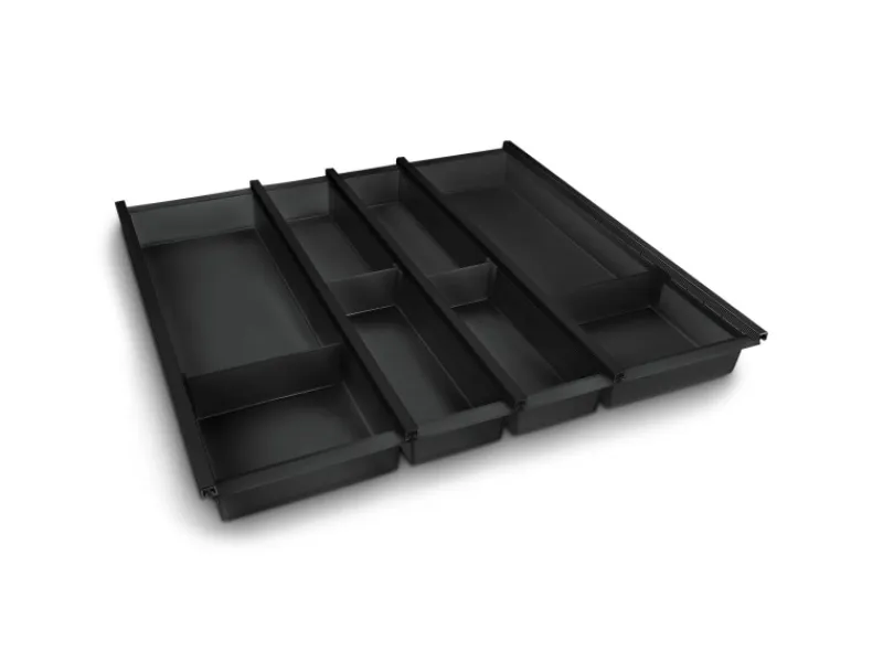 SOTECH Cuisio Besteckeinsatz 55mm Höhe Transluzent Anthrazit mit Messerblock Für Blum Legrabox 473mm Korpusbreite 600mm