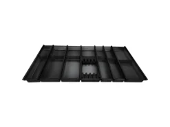 Clearance SOTECH Cuisio Besteckeinsatz Höhe 55mm Transluzent Anthrazit mit Messerblock Für Blum Legrabox 473mm Korpusbreite 1000mm