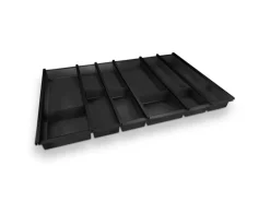 SOTECH Besteckkästen<Cuisio Besteckeinsatz Höhe 55mm Transluzent Anthrazit mit Messerblock Für Blum Legrabox 473mm Korpusbreite 800mm