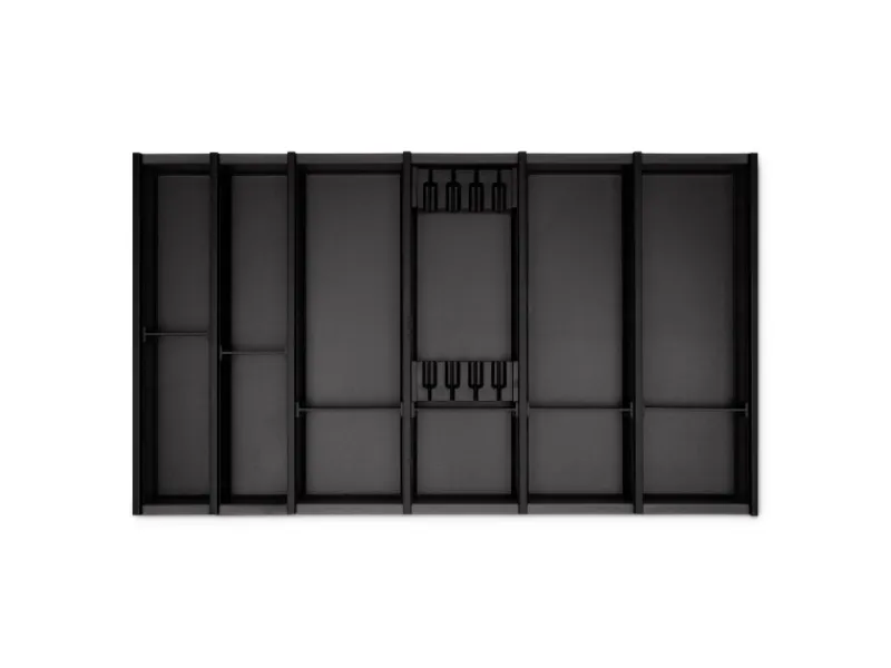 Online SOTECH Cuisio Besteckeinsatz Höhe 55mm Transluzent Anthrazit mit Messerblock Für Blum Legrabox 473mm Korpusbreite 900mm