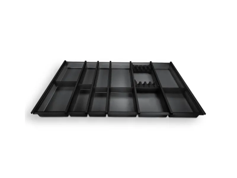 Online SOTECH Cuisio Besteckeinsatz Höhe 55mm Transluzent Anthrazit mit Messerblock Für Blum Legrabox 473mm Korpusbreite 900mm