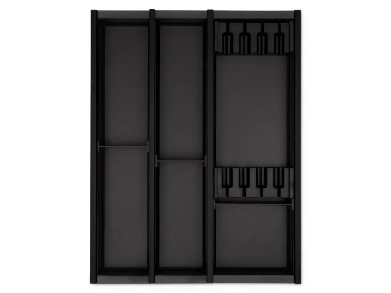 SOTECH Besteckkästen<Cuisio Besteckeinsatz Höhe 55mm Transluzent Anthrazit mit Messerblock Für Blum Legrabox 473mm Korpusbreite 450mm