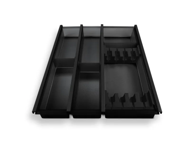 SOTECH Besteckkästen<Cuisio Besteckeinsatz Höhe 55mm Transluzent Anthrazit mit Messerblock Für Blum Legrabox 473mm Korpusbreite 450mm