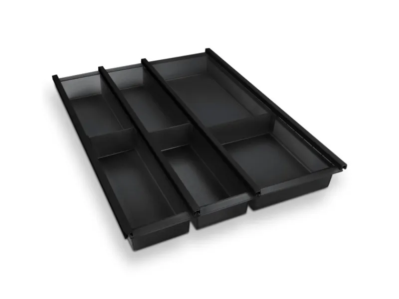 SOTECH Besteckkästen<Cuisio Besteckeinsatz Höhe 55mm Transluzent Anthrazit mit Messerblock Für Blum Legrabox 473mm Korpusbreite 450mm
