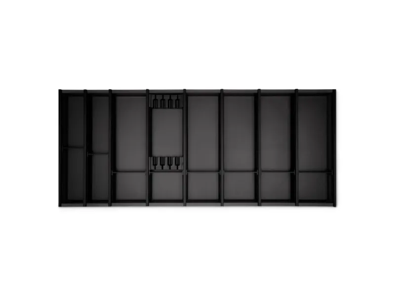 Online SOTECH Cuisio Besteckeinsatz Höhe 55mm Transluzent Anthrazit mit Messerblock Für Blum Legrabox 473mm Korpusbreite 1200mm