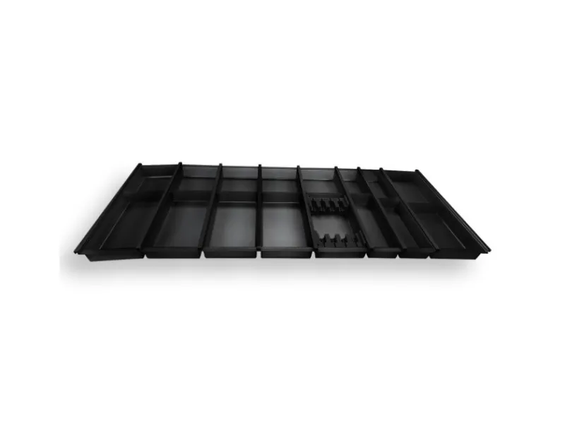 Online SOTECH Cuisio Besteckeinsatz Höhe 55mm Transluzent Anthrazit mit Messerblock Für Blum Legrabox 473mm Korpusbreite 1200mm