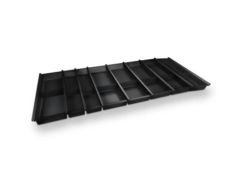 Online SOTECH Cuisio Besteckeinsatz Höhe 55mm Transluzent Anthrazit mit Messerblock Für Blum Legrabox 473mm Korpusbreite 1200mm