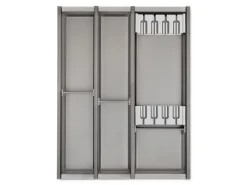 Discount SOTECH Cuisio Besteckeinsatz 55mm Transluzent Graphitgrau mit Messerblock Für Blum Legrabox 473mm mit Korpusbreite 450mm