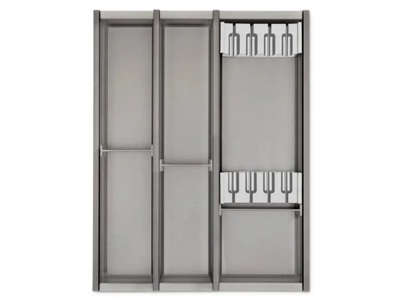 Discount SOTECH Cuisio Besteckeinsatz 55mm Transluzent Graphitgrau mit Messerblock Für Blum Legrabox 473mm mit Korpusbreite 450mm