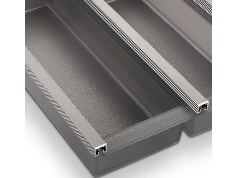 Discount SOTECH Cuisio Besteckeinsatz 55mm Transluzent Graphitgrau mit Messerblock Für Blum Legrabox 473mm mit Korpusbreite 450mm