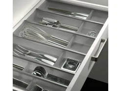 Discount SOTECH Cuisio Besteckeinsatz 55mm Transluzent Graphitgrau mit Messerblock Für Blum Legrabox 473mm mit Korpusbreite 450mm