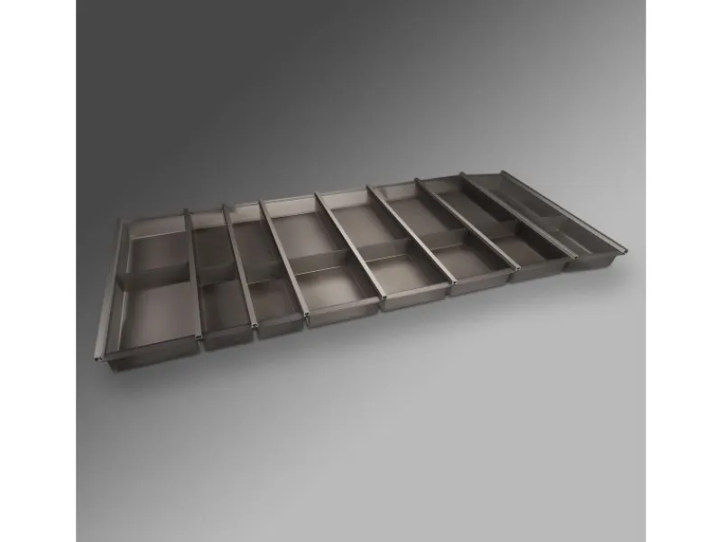 SOTECH Besteckkästen<Cuisio Besteckeinsatz 1200 mm Höhe 55 mm Transluzent Graphitgrau mit Messerblock