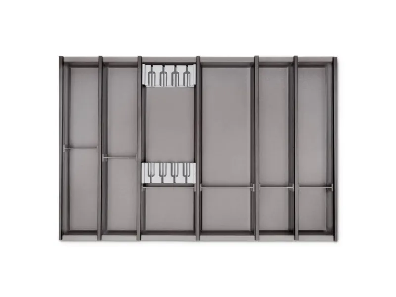 SOTECH Besteckkästen<Cuisio Besteckeinsatz 55mm Transluzent Graphitgrau mit Messerblock Für Blum Legrabox 473mm mit Korpusbreite 800mm