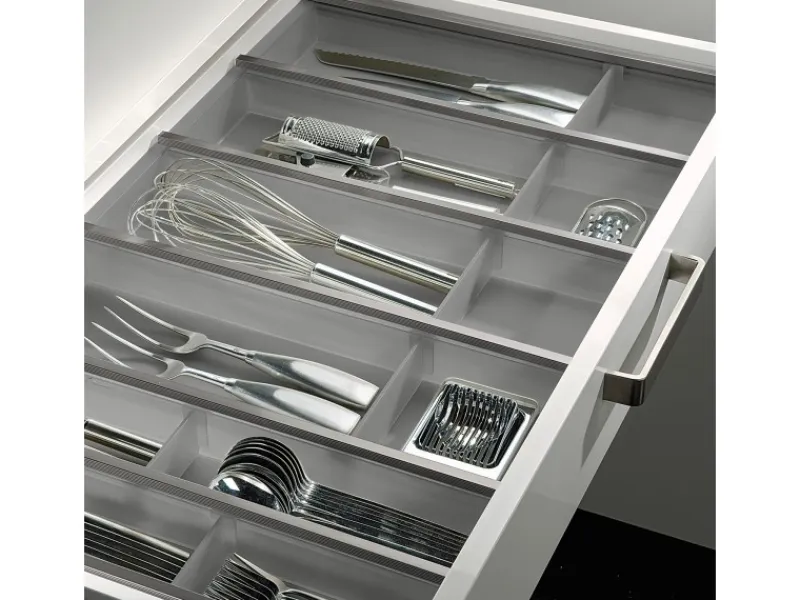 SOTECH Besteckkästen<Cuisio Besteckeinsatz 55mm Transluzent Graphitgrau mit Messerblock Für Blum Legrabox 473mm mit Korpusbreite 800mm