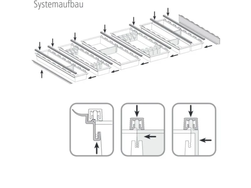 Online SOTECH Cuisio Besteckeinsatz 500 mm Höhe 55 mm Transluzent Graphitgrau