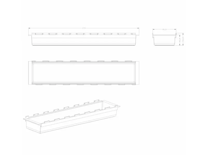 SOTECH Besteckkästen<Cuisio Gewürzeinsatz 600 mm Höhe 55 mm Transluzent Anthrazit Für Blum Legrabox 473 mm