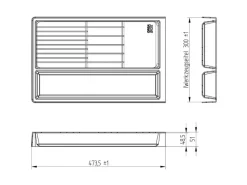 SOTECH Besteckkästen<Mehrzweckeinsatz SEPARADO Individual Genarbt 300x474x51mm Schubladeneinsatz inkl. Messereinsatz