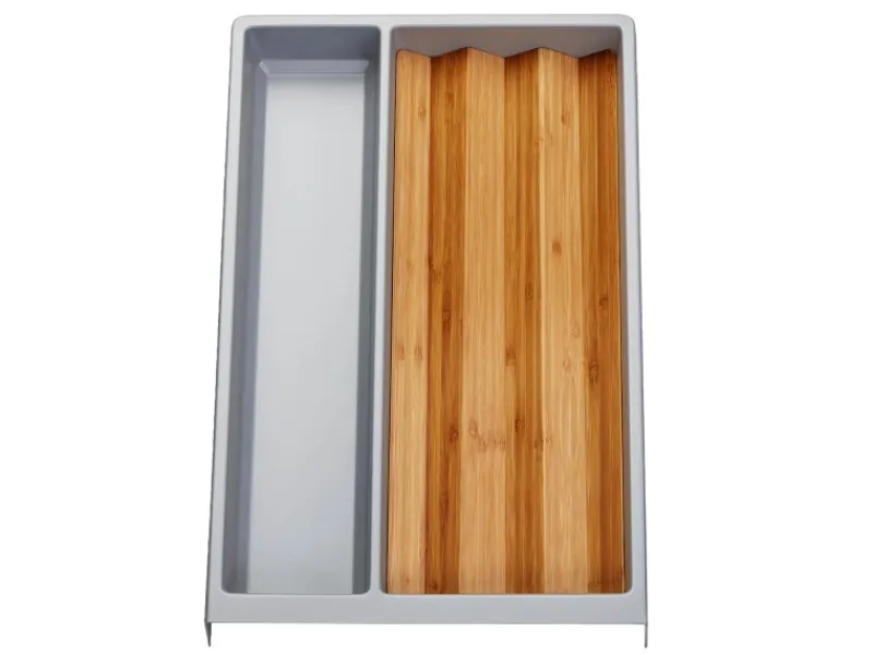 Clearance SOTECH Mehrzweckeinsatz SEPARADO Individual Genarbt 300x474x51mm Schubladeneinsatz inkl. Bambus Gewürzeinsatz Silbergrau
