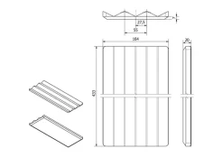 Clearance SOTECH Mehrzweckeinsatz SEPARADO Individual Genarbt 300x474x51mm Schubladeneinsatz inkl. Bambus Gewürzeinsatz Silbergrau