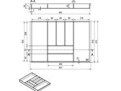 Discount SOTECH ORGA-BOX 3 Bambus Besteckeinsatz Für 80er Schublade 473x697x56 mm mit 7 Fächer Für Nobilia Küchen Ab August 2012