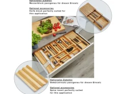 SOTECH Besteckkästen<ORGA-BOX 3 Bambus Besteckeinsatz Für 90er Schublade 473x797x56 mm mit 10 Fächer Für Nobilia Küchen Ab August 2012