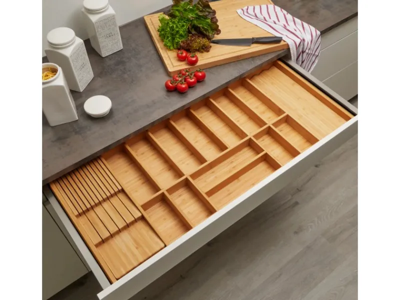 SOTECH Besteckkästen<Orga-Box-1 Bambus Besteckeinsatz 15 Fächer Für Blum Tandembox Antaro Schubladen 1119x473x56 mm im 120er Schrank