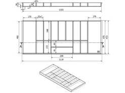 SOTECH Besteckkästen<Orga-Box-1 Bambus Besteckeinsatz 15 Fächer Für Blum Tandembox Antaro Schubladen 1119x473x56 mm im 120er Schrank