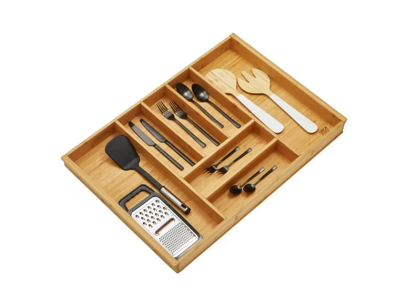SOTECH Orga-Box-1 Bambus Besteckeinsatz 7 Fächer Für Blum Tandembox Antaro Schubladen 719x473x56 mm im 80er Schrank< Besteckkästen