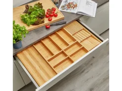 SOTECH Besteckkästen<Orga-Box-1 Bambus Besteckeinsatz 10 Fächer Für Blum Tandembox Antaro Schubladen 819x473x56 mm im 90er Schrank