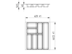 Discount SOTECH ORGA-BOX-2 Besteckeinsatz Tiefe 462 mm Höhe 50,5 mm Für Nobilia Küchen Canvas Struktur Breite 409 mm Anthrazit