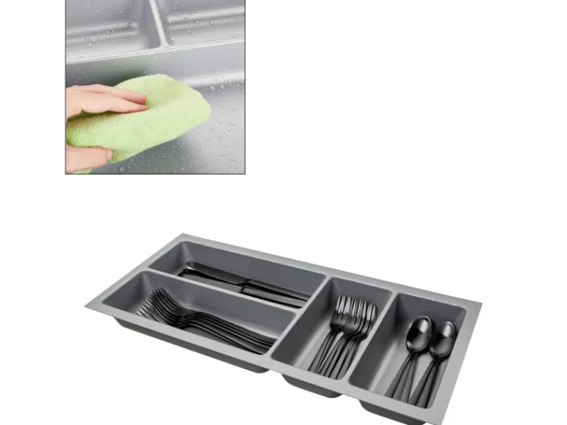 SOTECH ORGA-BOX-2 Besteckeinsatz Tiefe 462 mm Höhe 50,5 mm Für Nobilia Küchen Canvas Struktur Breite 209 mm< Besteckkästen