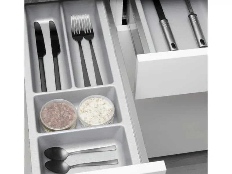 SOTECH ORGA-BOX-2 Besteckeinsatz Tiefe 462 mm Höhe 50,5 mm Für Nobilia Küchen Canvas Struktur Breite 209 mm< Besteckkästen