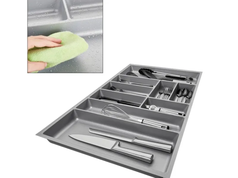 SOTECH ORGA-BOX-2 Besteckeinsatz Tiefe 462 mm Höhe 50,5 mm Für Nobilia Küchen Canvas Struktur Breite 809 mm< Besteckkästen