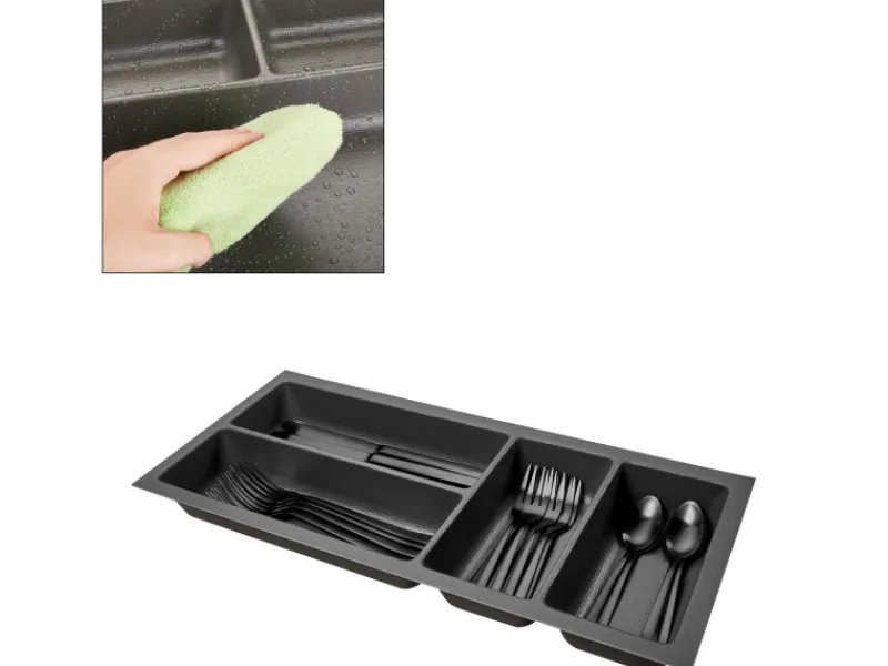 Online SOTECH ORGA-BOX-2 Besteckeinsatz Tiefe 462 mm Höhe 50,5 mm Für Nobilia Küchen Canvas Struktur Breite 209 mm Anthrazit