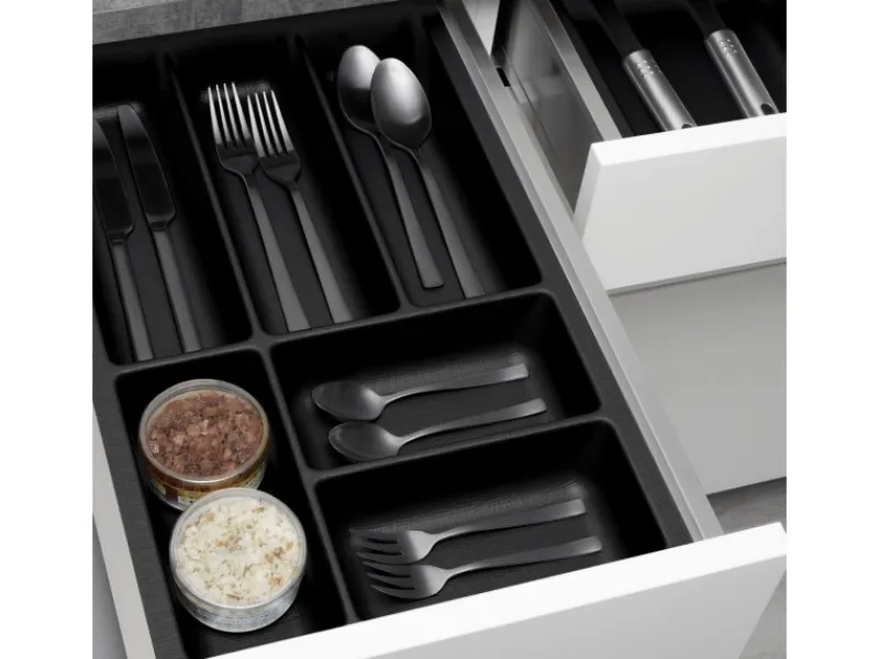 SOTECH Besteckkästen<ORGA-BOX-2 Besteckeinsatz Tiefe 462 mm Höhe 50,5 mm Für Nobilia Küchen Canvas Struktur Breite 309 mm