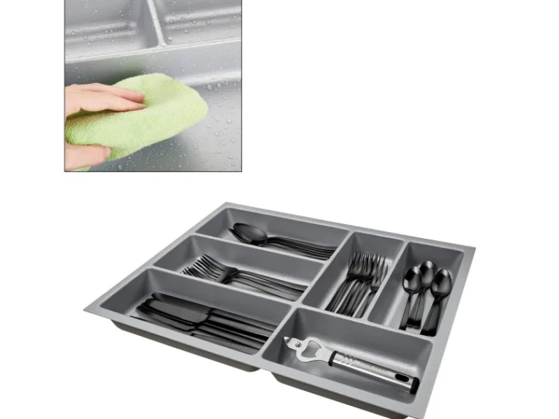 SOTECH ORGA-BOX-2 Besteckeinsatz Tiefe 462 mm Höhe 50,5 mm Für Nobilia Küchen Canvas Struktur Breite 359 mm< Besteckkästen