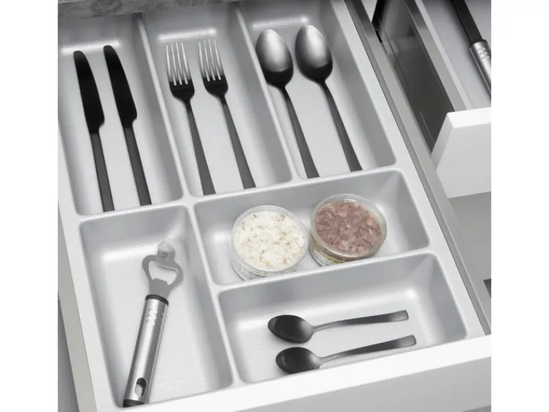 SOTECH ORGA-BOX-2 Besteckeinsatz Tiefe 462 mm Höhe 50,5 mm Für Nobilia Küchen Canvas Struktur Breite 359 mm< Besteckkästen