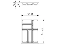Online SOTECH ORGA-BOX-3 Besteckeinsätze Tiefe 473 mm Höhe 50,5 mm Schubladeneinsätze Breite 341 mm Anthrazit