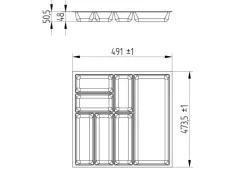 Discount SOTECH ORGA-BOX-3 Besteckeinsätze Tiefe 473 mm Höhe 50,5 mm Schubladeneinsätze Breite 491 mm Silbergrau