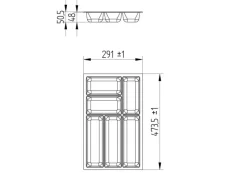 SOTECH ORGA-BOX-3 Besteckeinsätze Tiefe 473 mm Höhe 50,5 mm Schubladeneinsätze Breite 291 mm< Besteckkästen