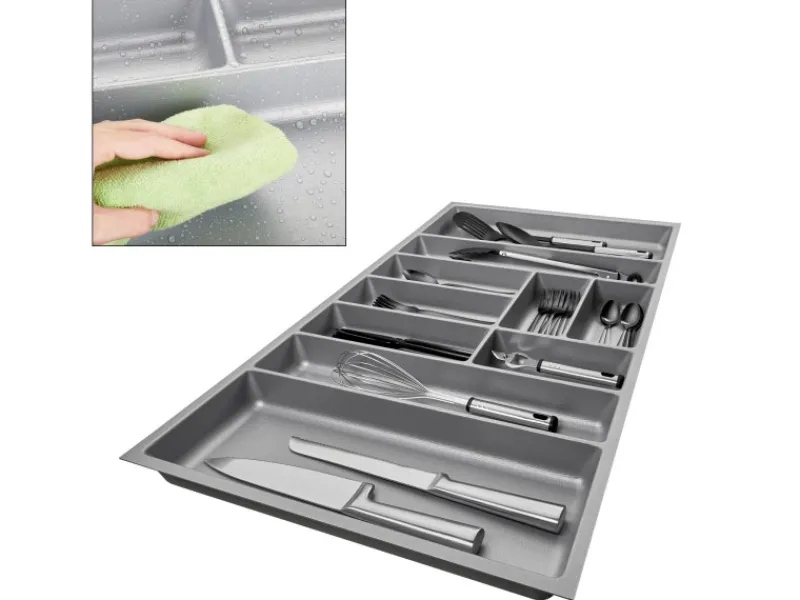 SOTECH ORGA-BOX-3 Besteckeinsätze Tiefe 473 mm Höhe 50,5 mm Schubladeneinsätze Breite 891 mm Silbergrau