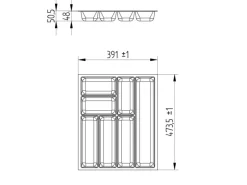 SOTECH ORGA-BOX-3 Besteckeinsätze Tiefe 473 mm Höhe 50,5 mm Schubladeneinsätze Breite 391 mm< Besteckkästen