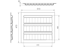 SOTECH ORGA-BOX Gewürzgläsereinsatz 513 x 473 x 28 mm Silbergrau Gewürzdoseneinsatz Für 60er Korpusbreite