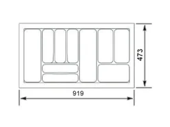 Best SOTECH Orga-Box I Besteckeinsatz Höhe 55 mm Lavagrau 1000 mm Für Blum Tandembox und ModernBox
